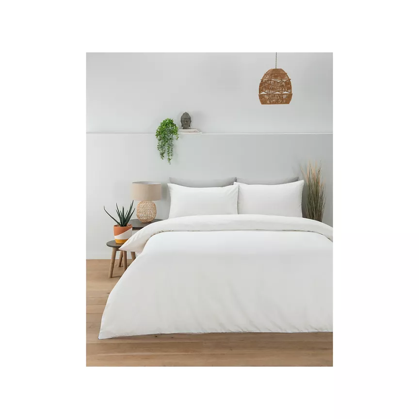 George Home White Cotton & TENCEL™ Blend Duvet Set King