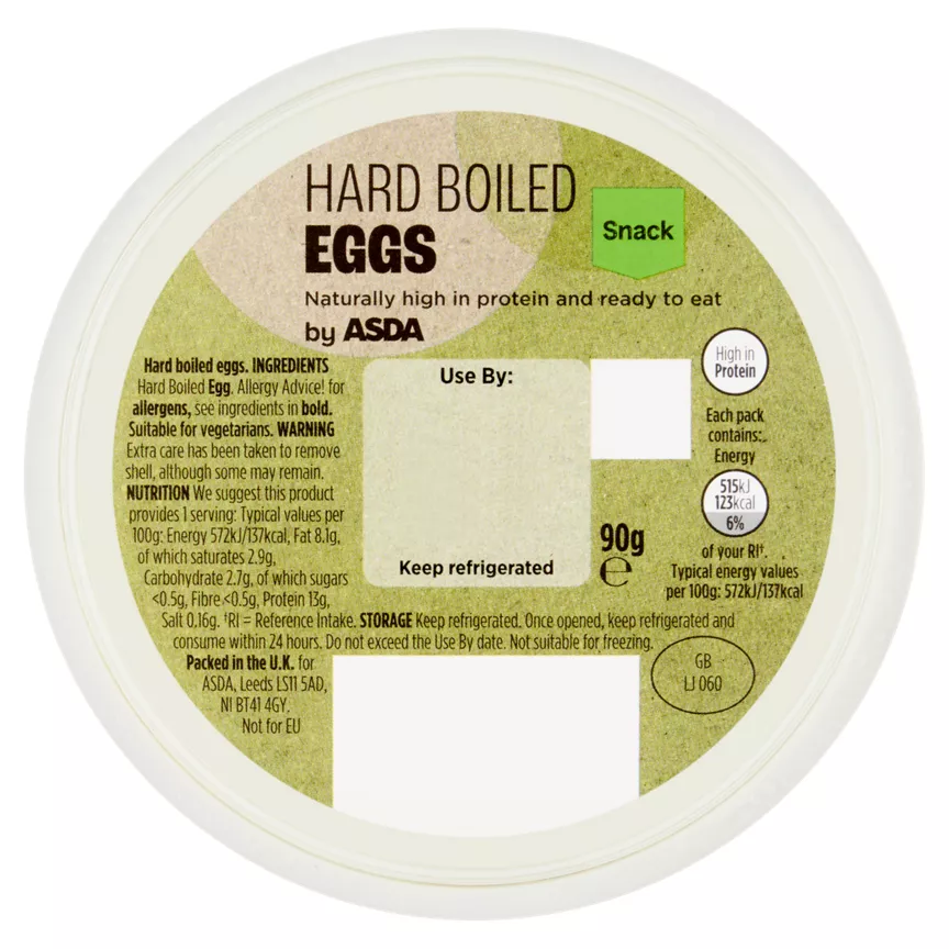 ASDA Hard Boiled Eggs 90g