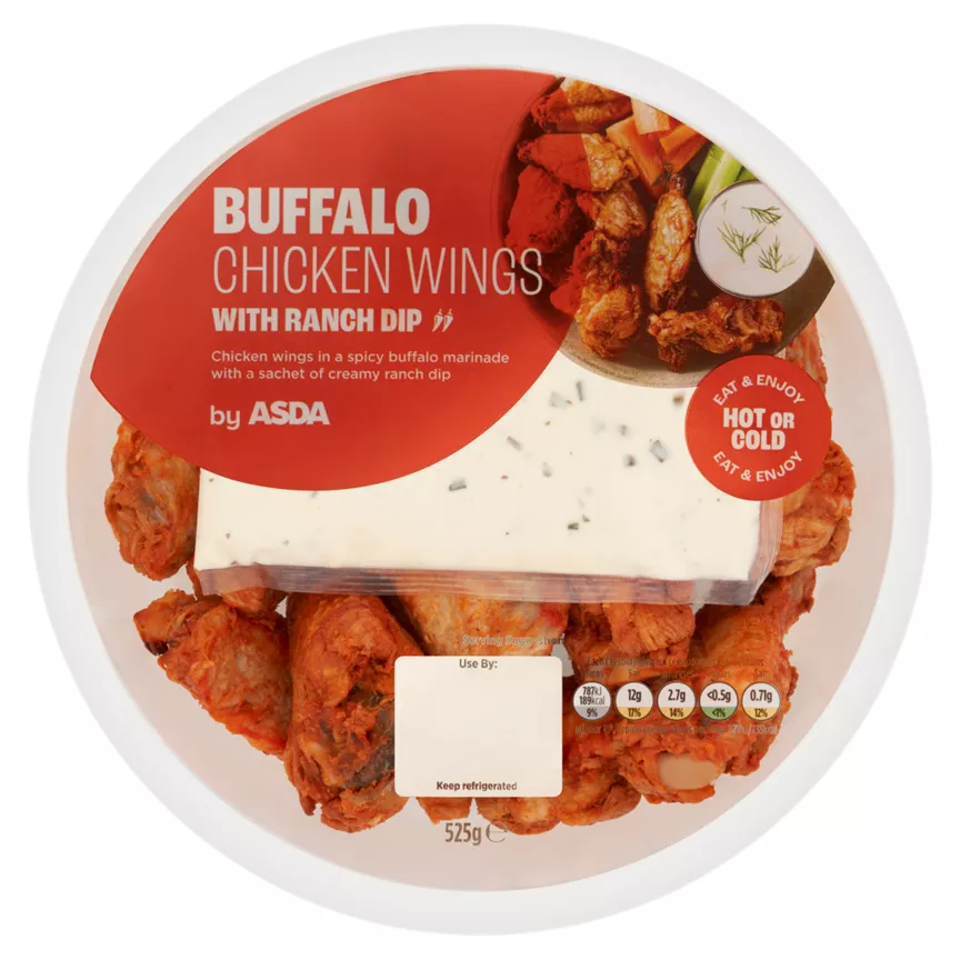 ASDA Buffalo Chicken Wings with Ranch Dip 525g