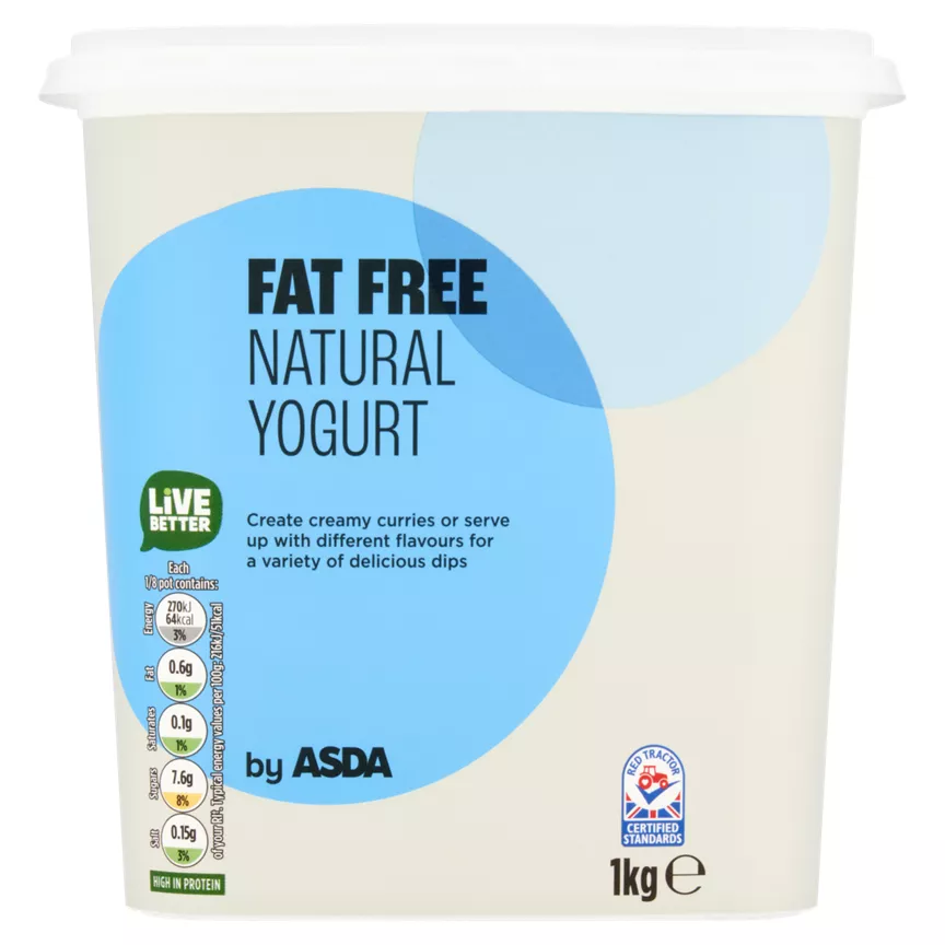 ASDA Fat Free Natural Yogurt 1kg