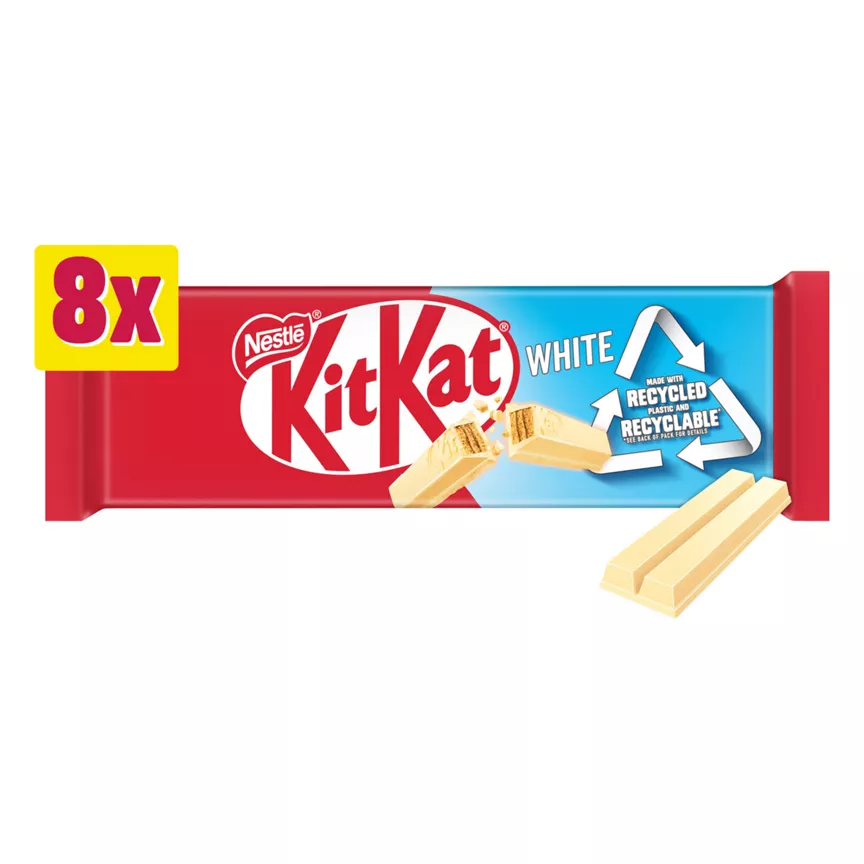 KitKat 2 Finger White Biscuit Bars 8 Pack Multipack 165.6g