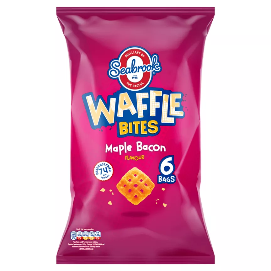 Seabrook Maple Bacon Flavour Waffle Bites 6 x 16g