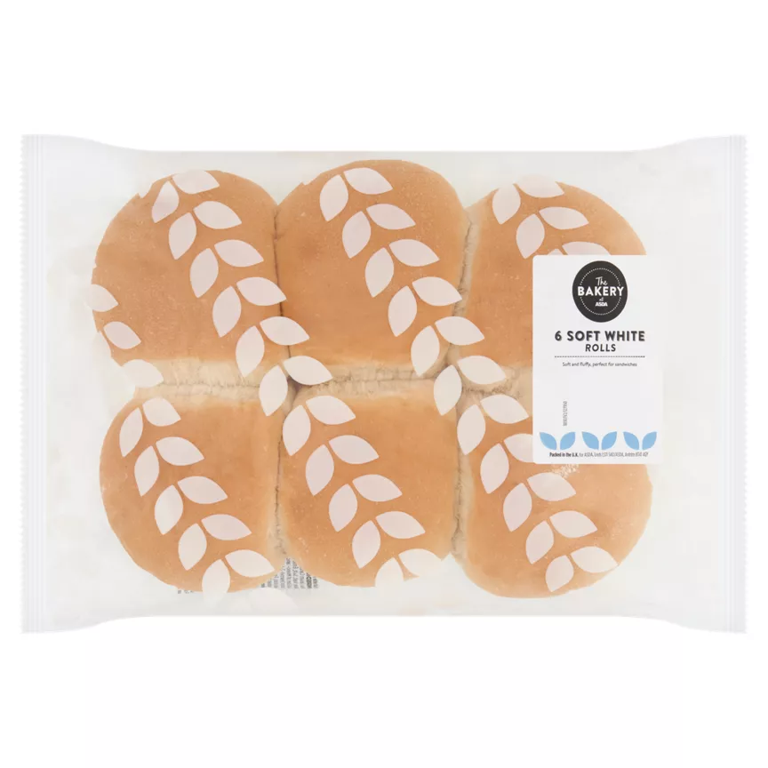 The BAKERY at ASDA 6 Soft White Rolls