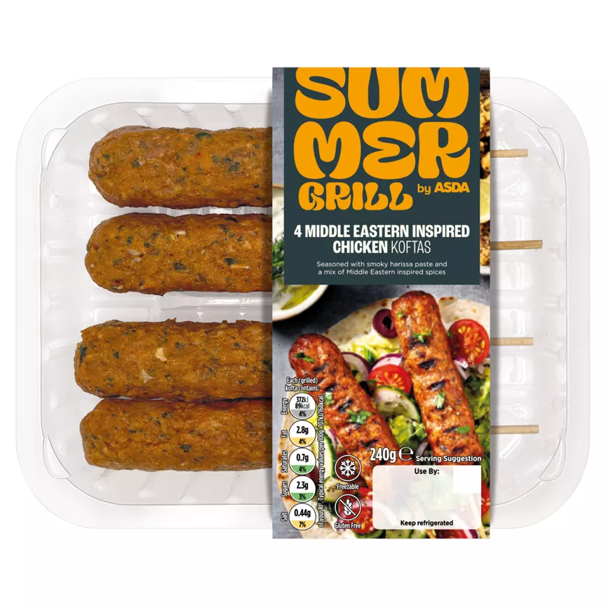 SUMMER GRILL by ASDA 4 Middle Eastern Inspired Chicken Koftas 240g