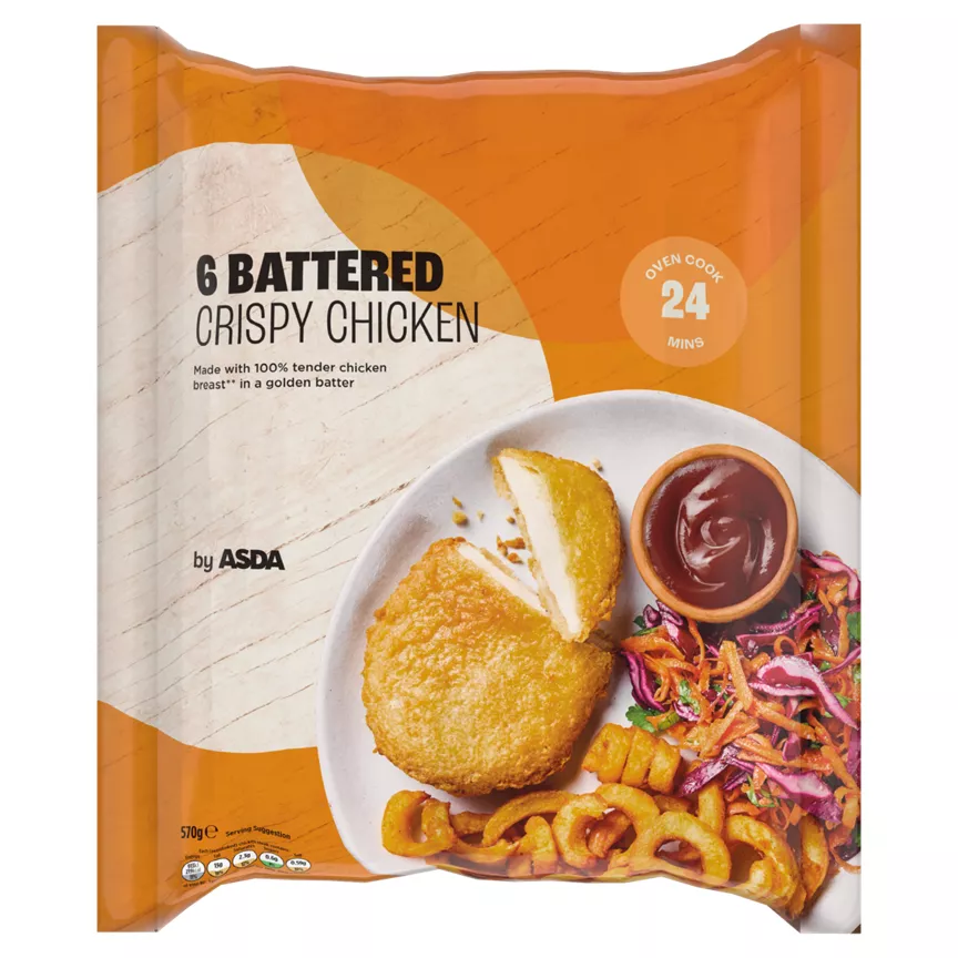 ASDA 6 Battered Crispy Chicken 570g