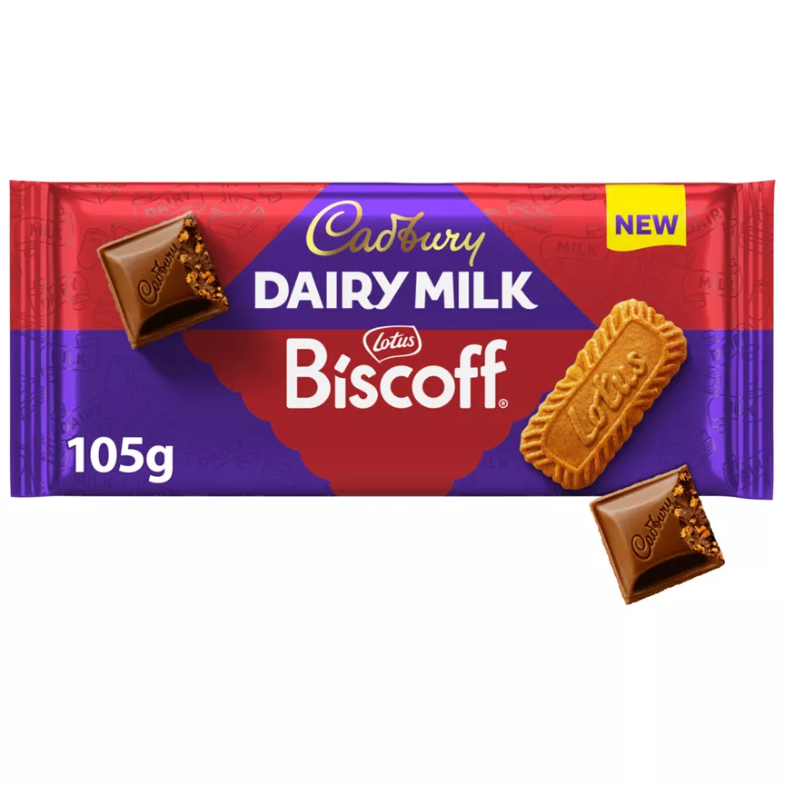 Cadbury Dairy Milk Biscoff Biscuit Chocolate Bar 105g