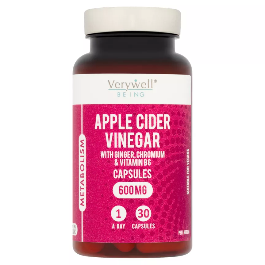 Verywell Being Metabolism Apple Cider Vinegar 600mg 1 A Day 30 Capsules