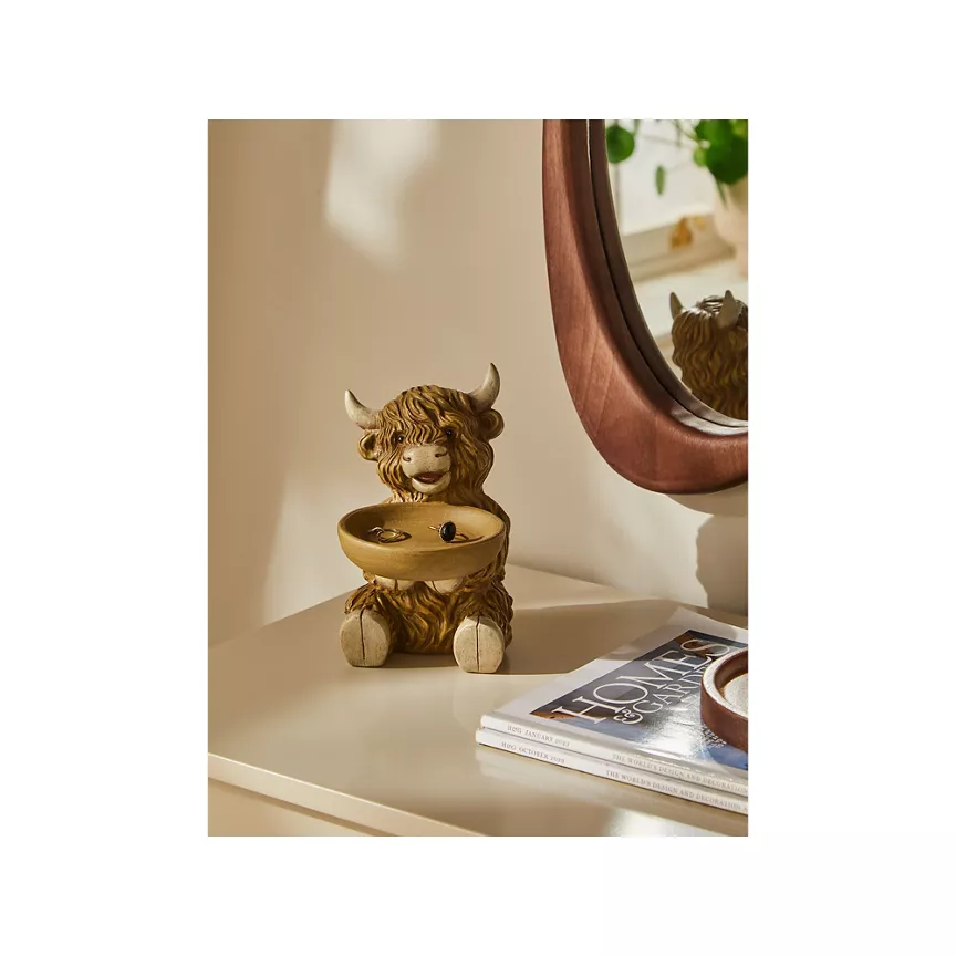 George Home Natural Brown Highland Cow Dish