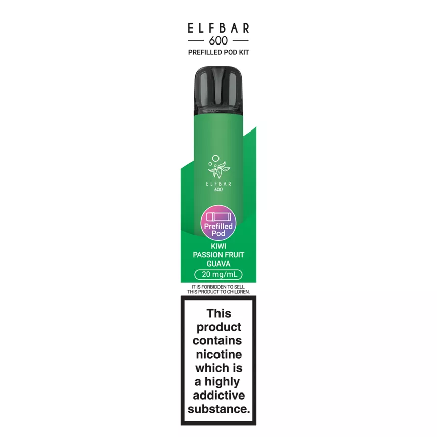 Elf Bar 600 Kiwi Passion Fruit Guava Prefilled Pod Kit 20mg/ml