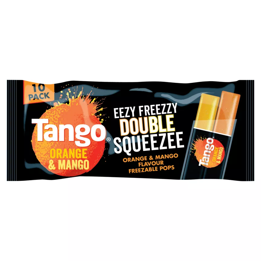 Tango Eezy Freezy Double Squeeze Orange + Mango Flavour Twin Freezable Pops 10 x 50ml (500ml)