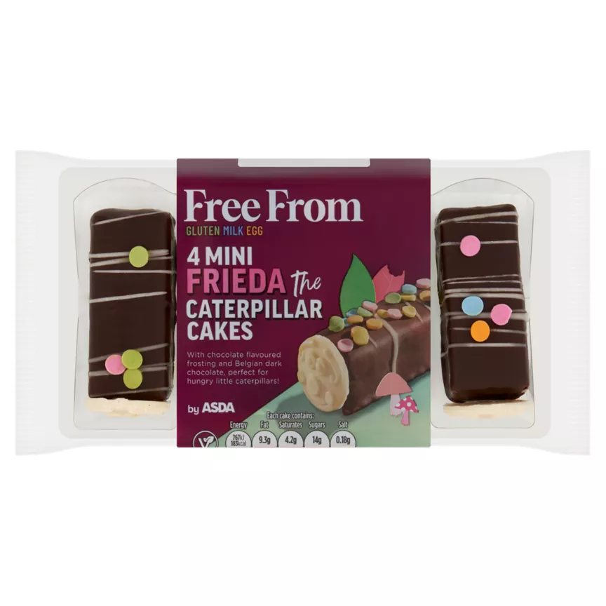 Free From by Asda 4 Mini Frieda The Caterpillar Cakes 160g