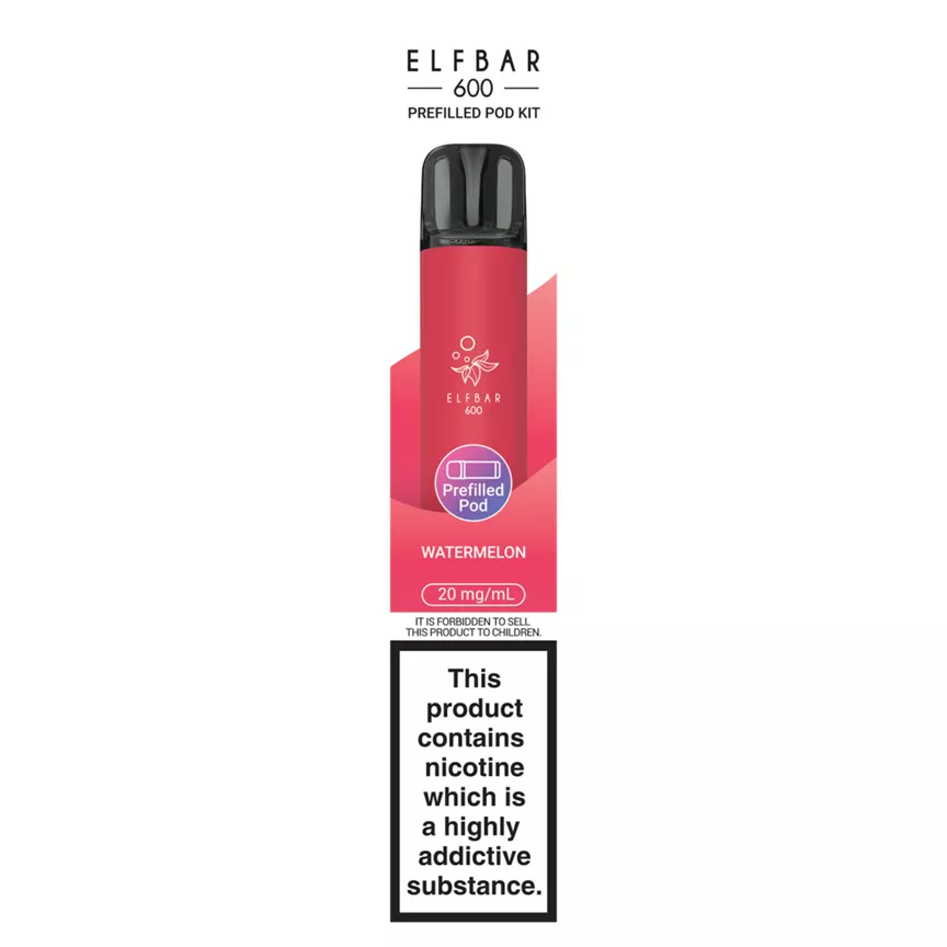 Elf Bar 600 Kit Watermelon Prefilled Pod 20mg/ml