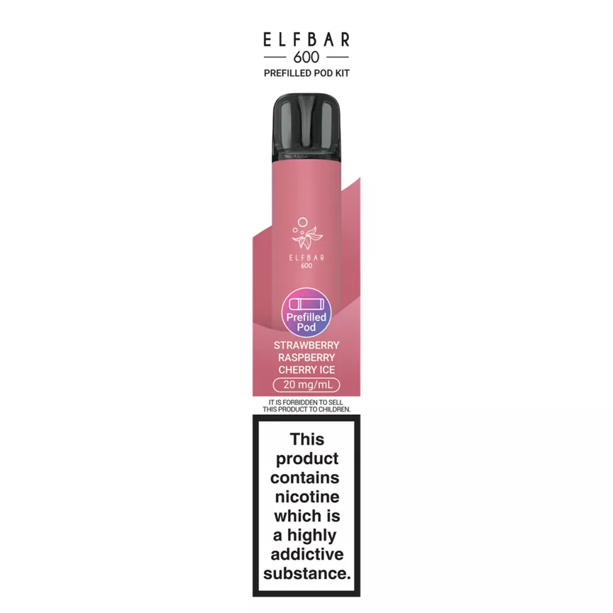 Elf Bar 600 Strawberry Raspberry Cherry Ice Prefilled Pod Kit