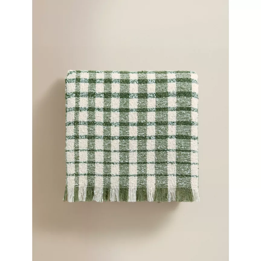George Home Brushed Tassel Check Throw - 150 x 120cm