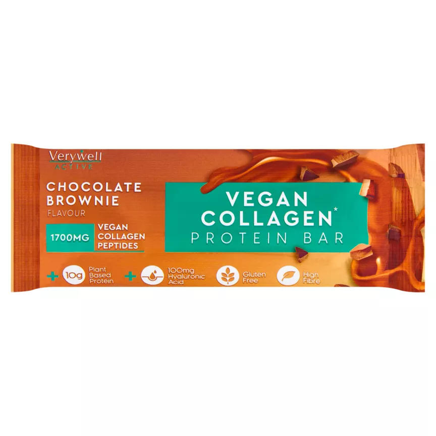 Verywell Active Chocolate Brownie Flavour Vegan Collagen Protein Bar 43g