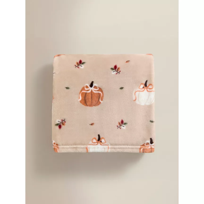 George Home Pumpkin Bow Supersoft Throw - 150 x 120cm