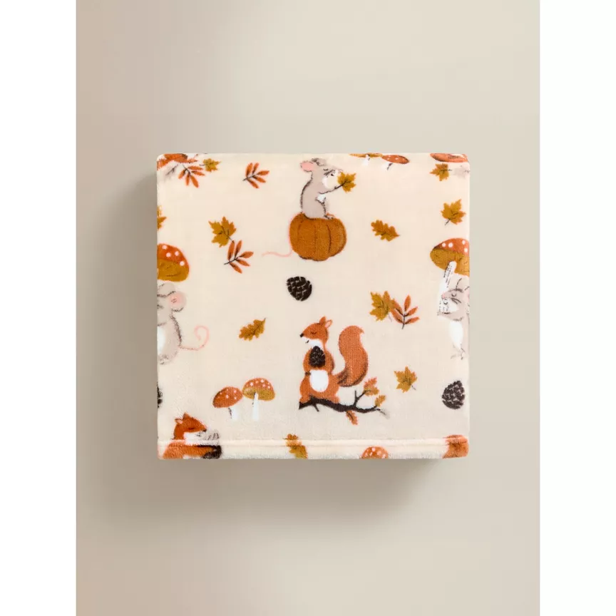 George Home Autumn Animals Supersoft Throw - 150 x 120cm