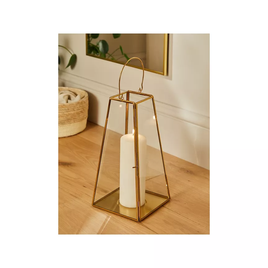 George Home Gold-Tone Metal A-Line Lantern