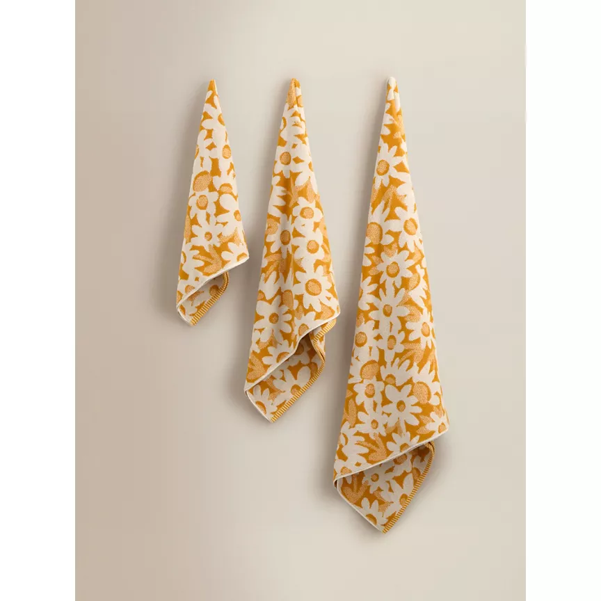 George Home Yellow Flower Cotton Towel Range