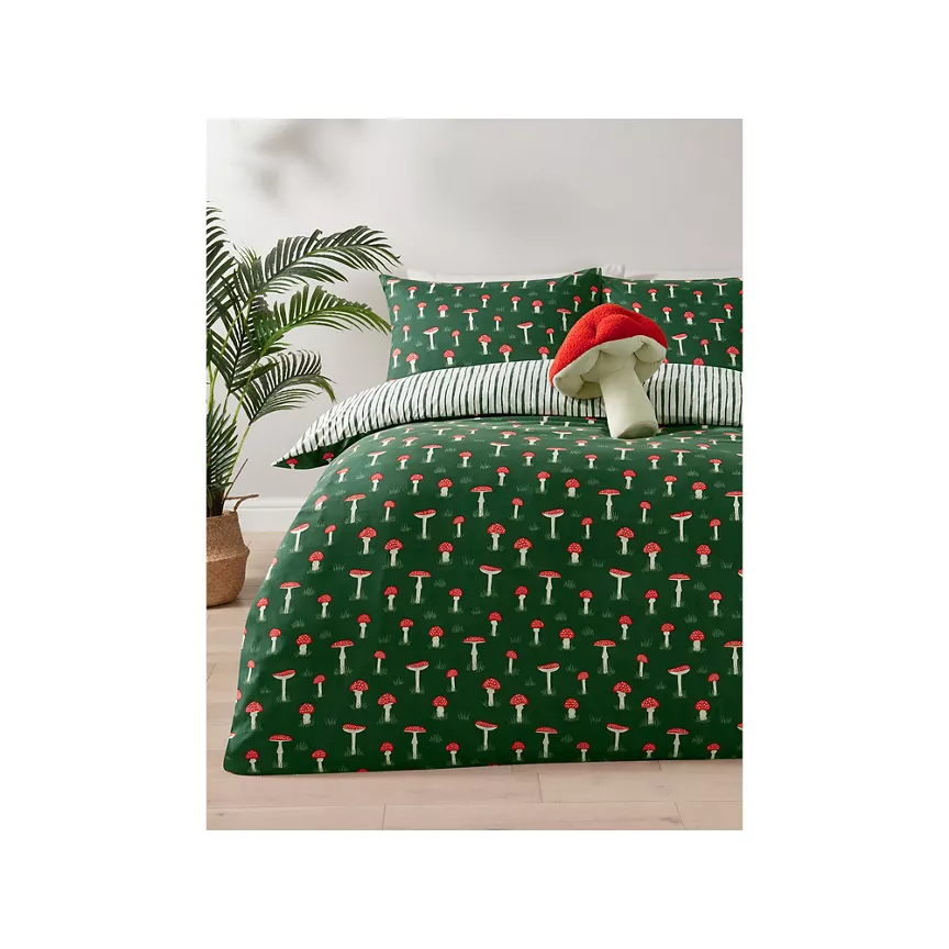 George Home Toadstool Print Microfibre Duvet Set King