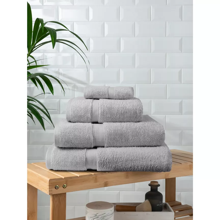 George Home Light Grey Super-Soft Cotton Towel & Bath Mat Range