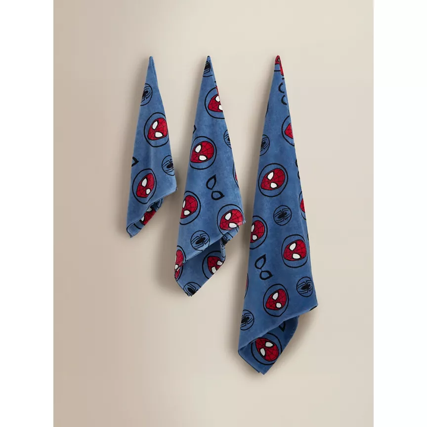 George Home Marvel Spider-Man Blue Cotton Towel Range & Bath Mat