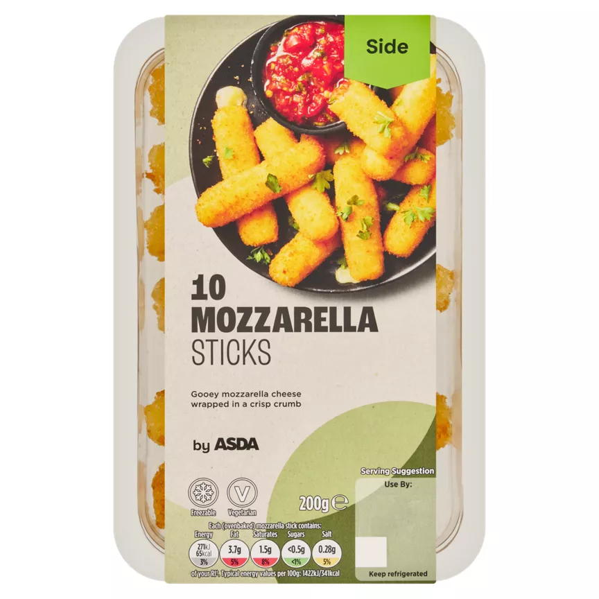 ASDA 10 Mozzarella Sticks 200g