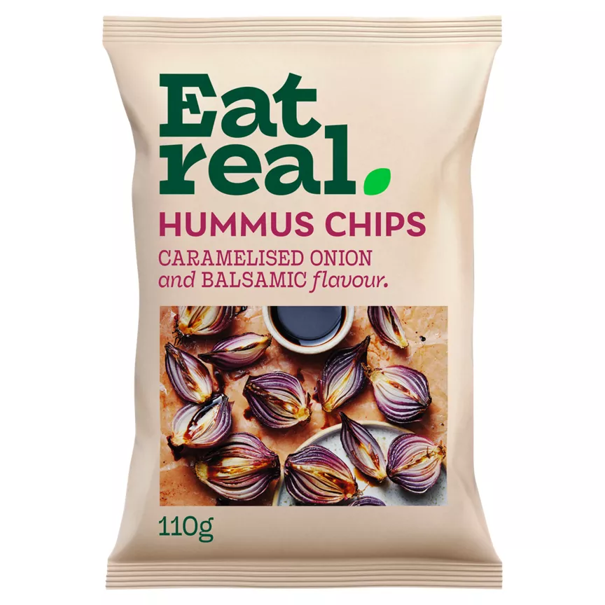 Eat Real Sticky Caramelised Onion and Balsamic Flavour Hummus Chip 110g