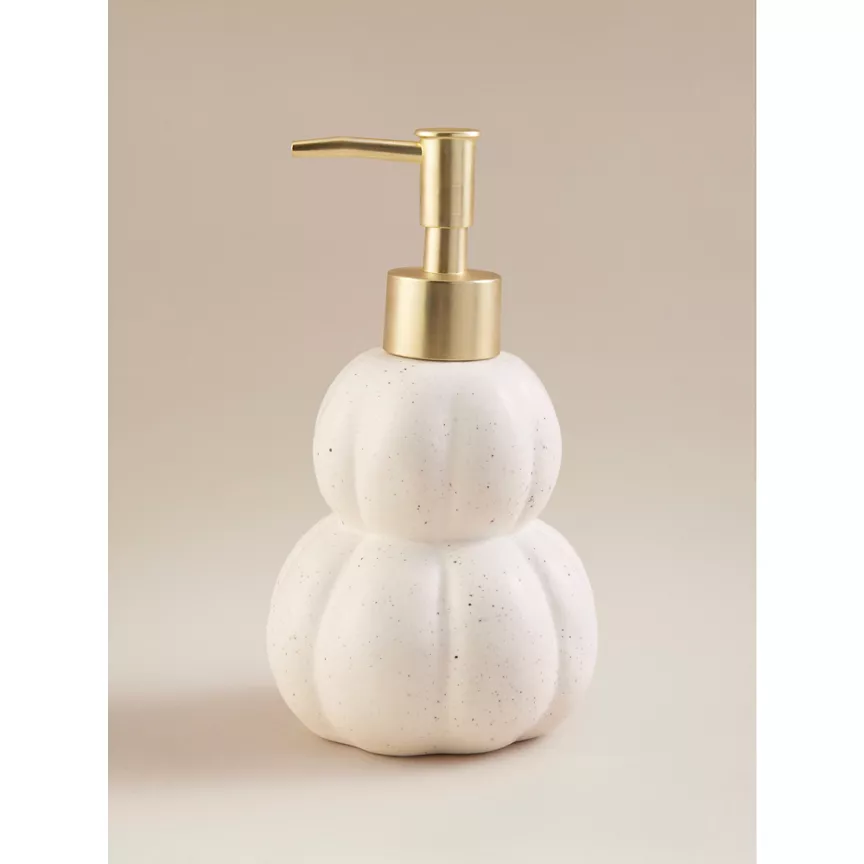 George Home Cream Stacked Pumpkins Soap Dispenser