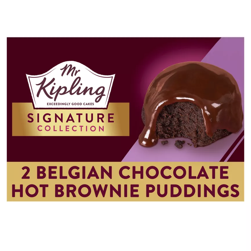 Mr Kipling Signature Collection 2 Belgian Chocolate Hot Brownie Puddings 2 x 105g