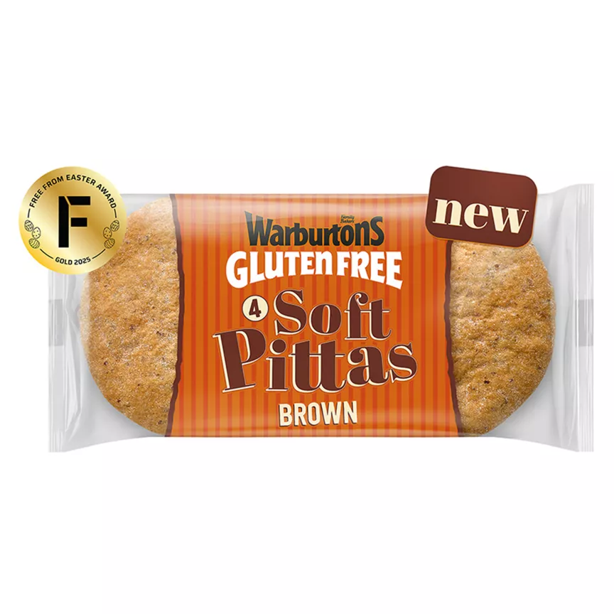 Warburtons Gluten Free 4 Brown Soft Pittas