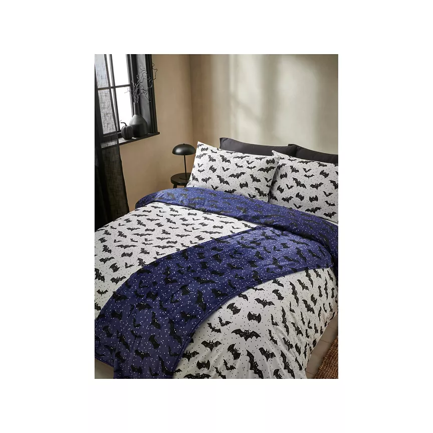 George Home Halloween Batty Bats Double Easycare Duvet Set