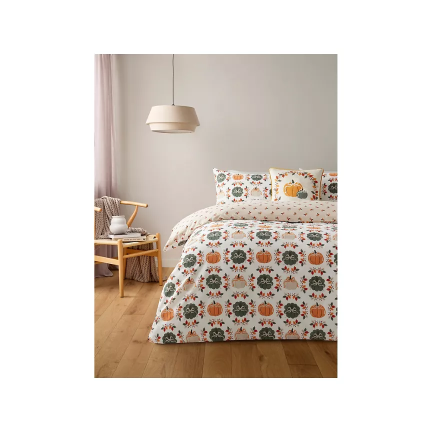 George Home Pumpkin Bows Easycare Duvet Set Single