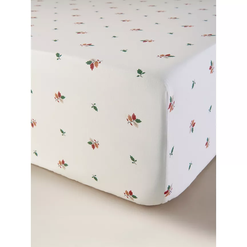 George Home Autumn Leaves Print Fitted Sheet King