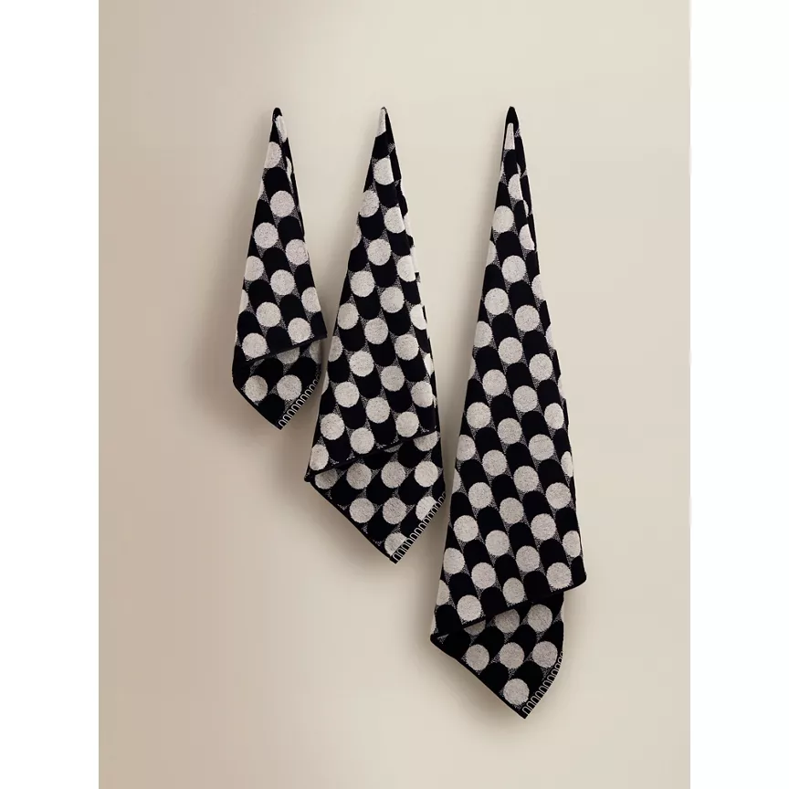 George Home Black & White Circle Cotton Towel Range
