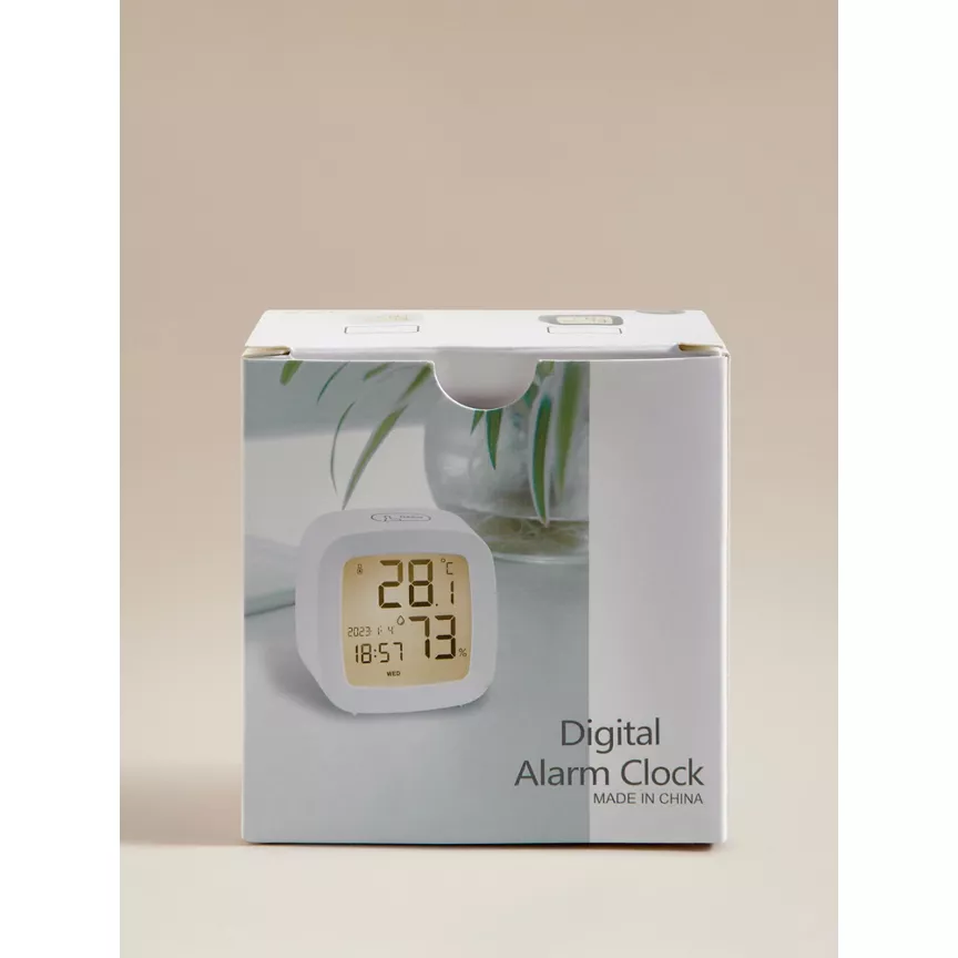 George Home Grey Square Digital Alarm Clock