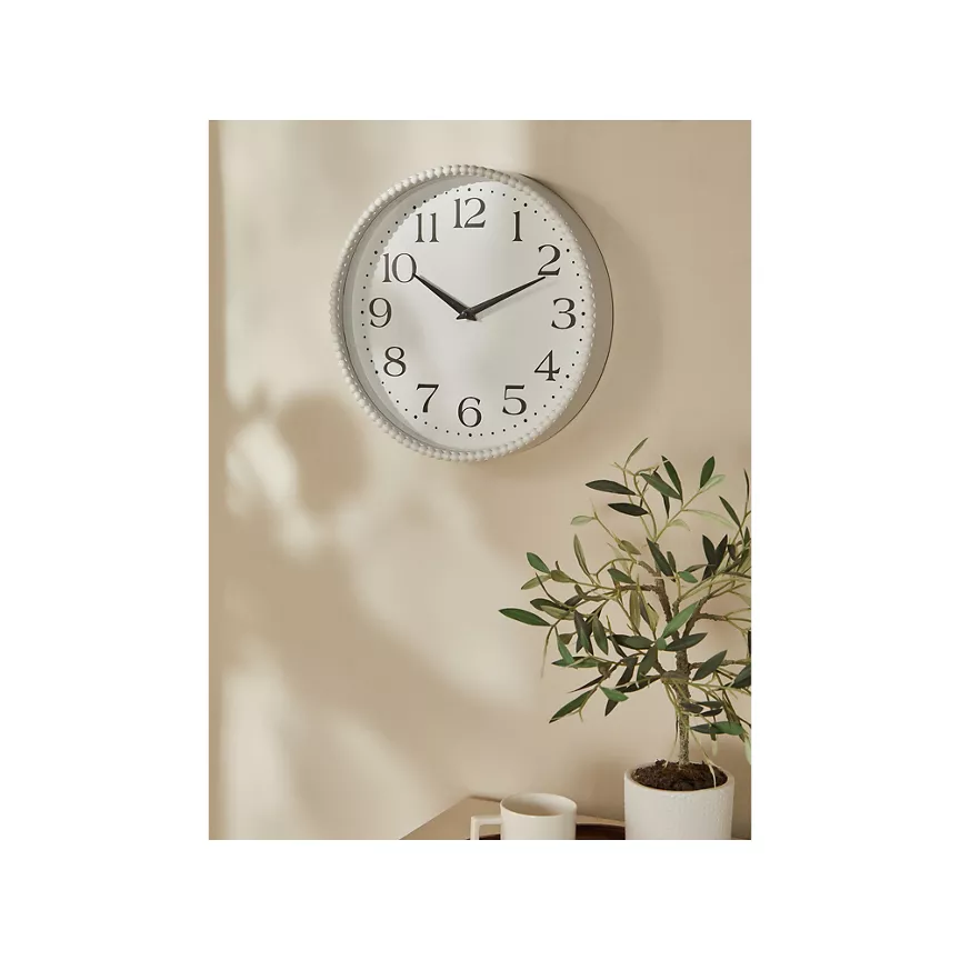 George Home White Beaded Clock