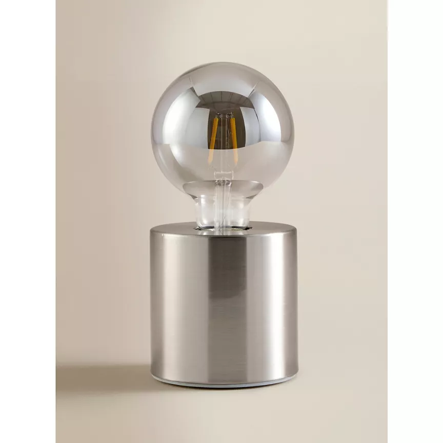 George Home Silver-Tone Metal Bulb Table Lamp