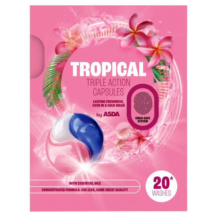 ASDA Tropical Triple Action Capsules 20 Washes