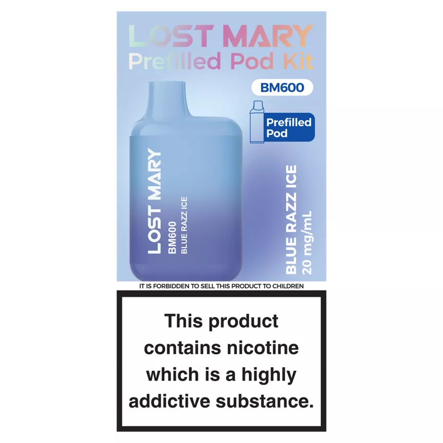 Lost Mary BM600 Blue Razz Ice Prefilled Pod Kit 20mg/ml