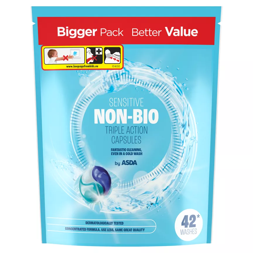 ASDA Sensitive Non-Bio Triple Action Capsules 42 Washes