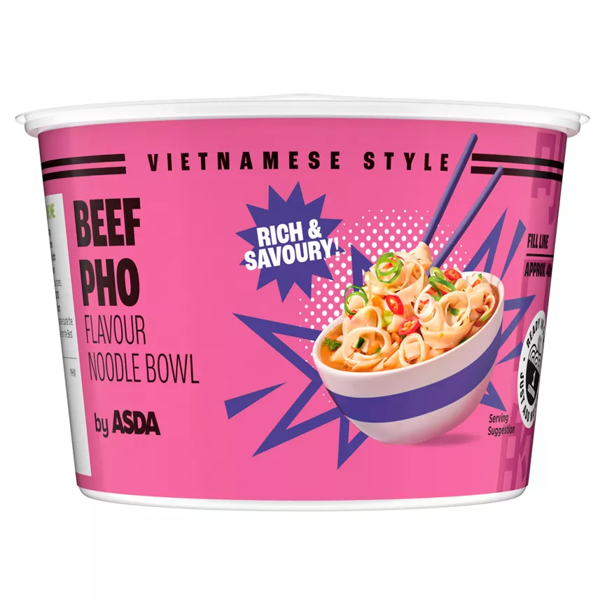 ASDA Vietnamese Style Beef PHO Flavour Noodle Bowl 73g