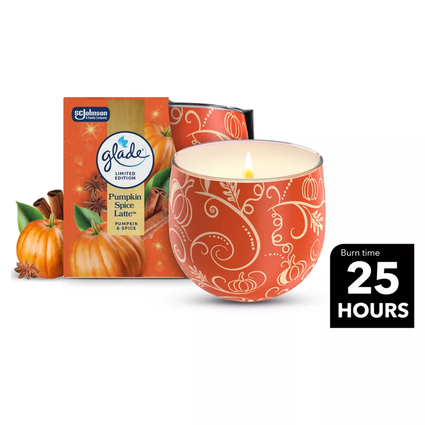Glade Scented Candle Sleeved Pumpkin Spice Latte 108g