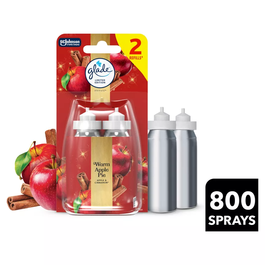 Glade Sense & Spray Air Freshener Twin Refill Warm Apple Pie 2x18ml