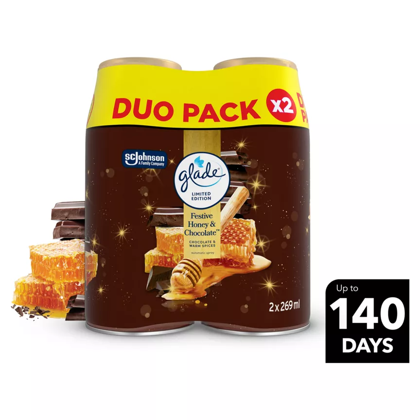Glade Autospray Twin Refill Festive Honey and Chocolate Air Freshener 2x269ml