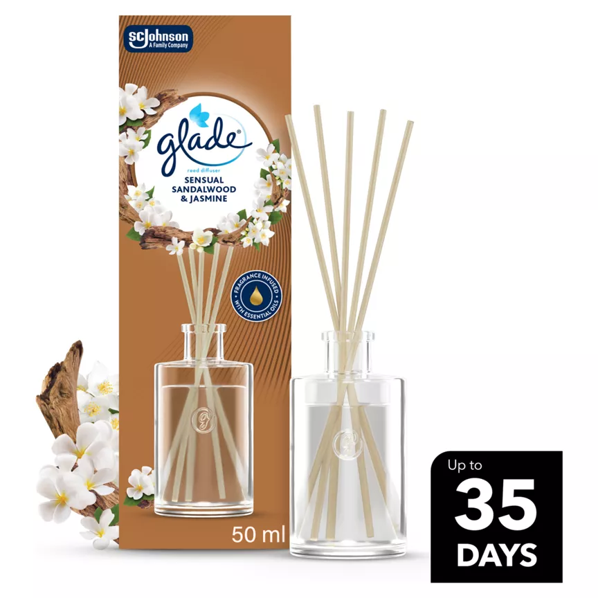 Glade Sensual Sandalwood & Jasmine Reed Diffuser 50ml
