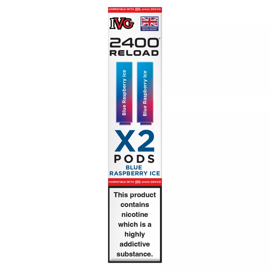 IVG 2400 Reload Bule Raspberry Ice Pods 2x20MG/ML