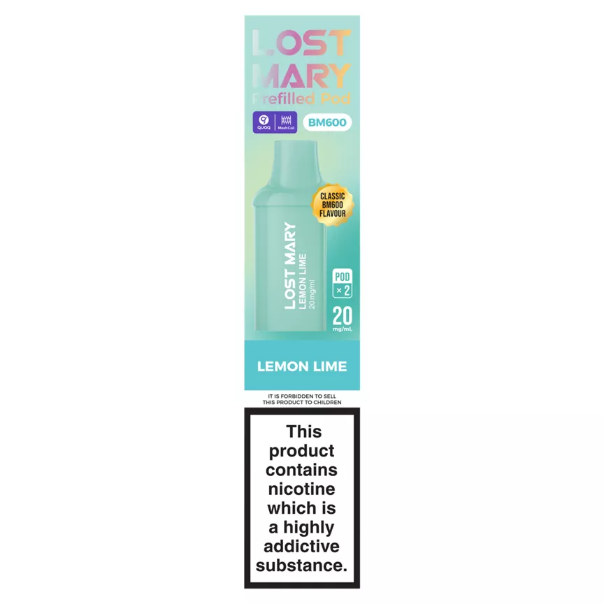 Lost Mary Classic BM600 Flavour 2 Lemon Lime Prefilled Pod 20mg/ml