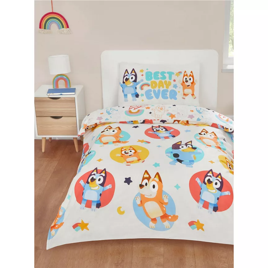 Bluey Bluey Best Day Ever Reversible Duvet Cover Set Toddler