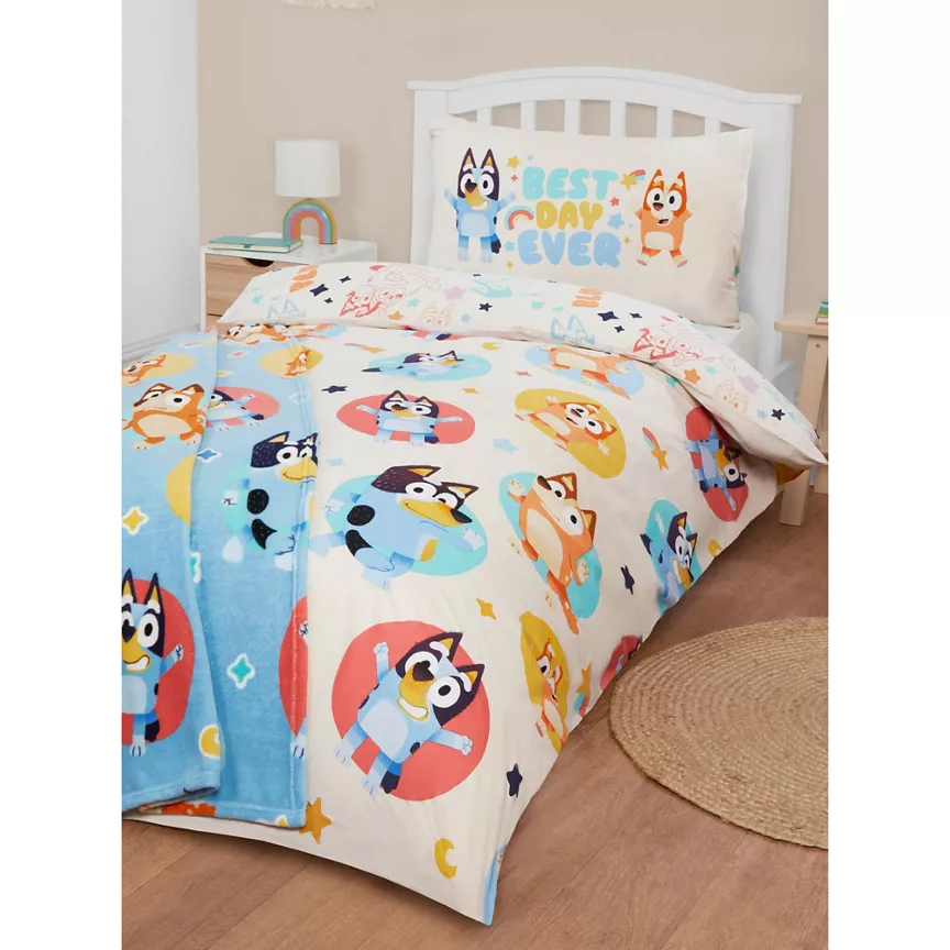 Bluey Bluey Best Day Ever Reversible Duvet Cover Set Single